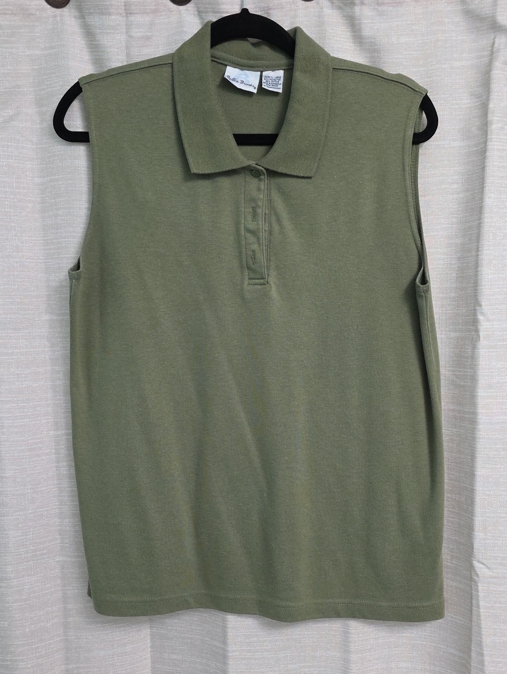 Bobbie Brooks Olive Sleeveless Polo Tank